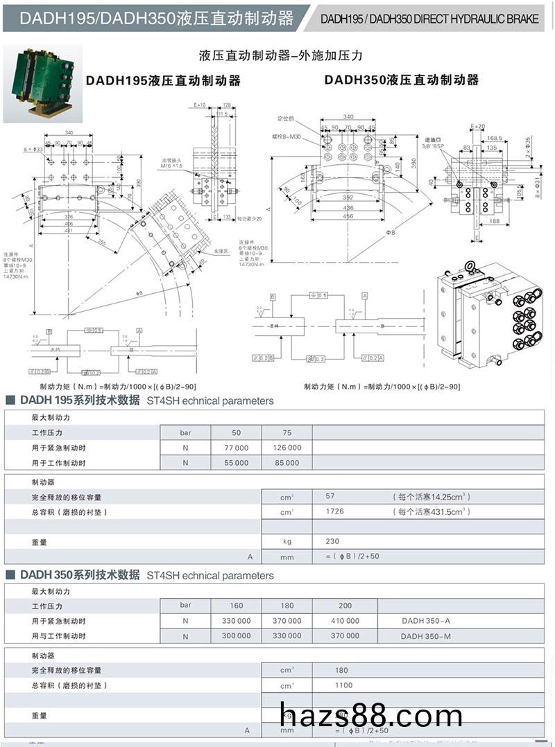 DADH195液壓直動製動器(qi)